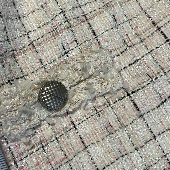 SHE LIMITED Tweed Cream Patterned  Sleeveless Textured Dress Size M NWOT - Picture 4 of 11